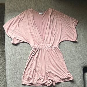 Pink V-Neck Romper